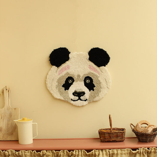 Petit tapis tête d’animal tufté – Déco ludique en 100% laine