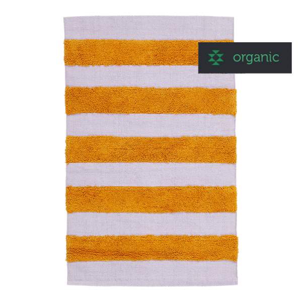 Tapis de bain SUGAR en coton orange/lilas 60 cm x 90 cm