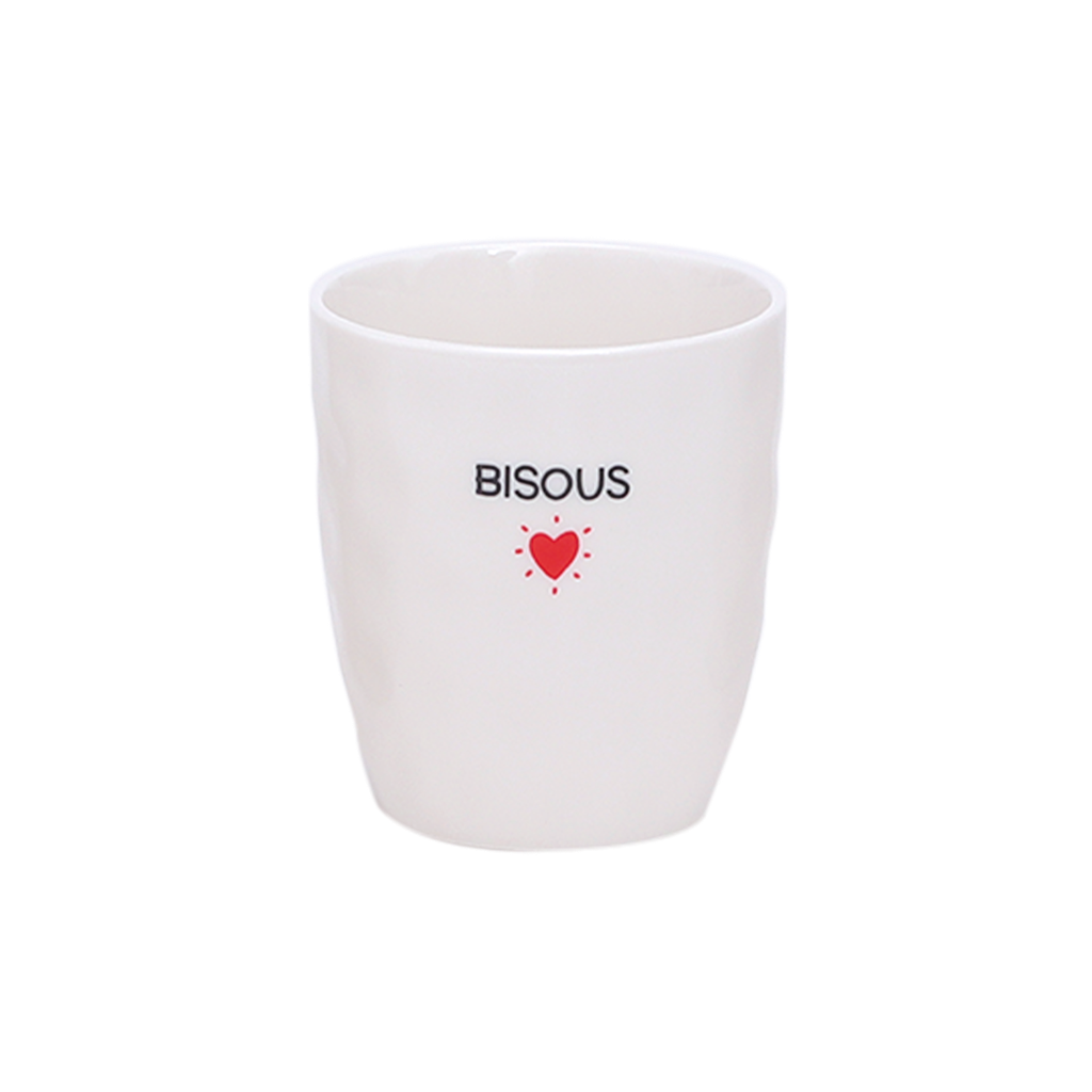 Tasse mug blanc avec coeur et petits messages - à choisir