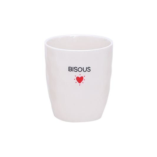 Tasse mug blanc avec coeur et petits messages - à choisir