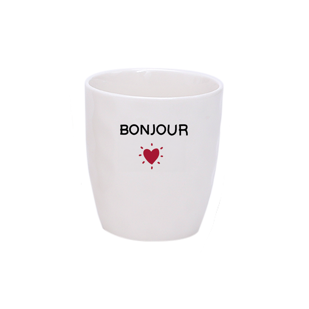 Tasse mug blanc avec coeur et petits messages - à choisir