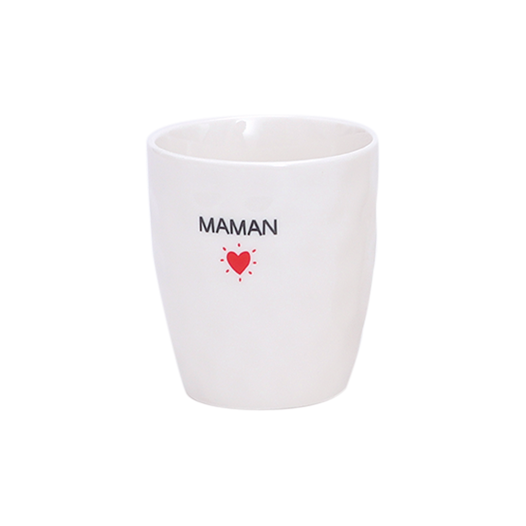 Tasse mug blanc avec coeur et petits messages - à choisir
