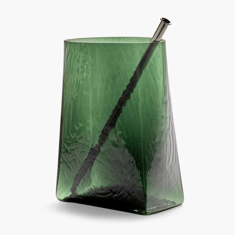 VASE EN VERRE VERT ET SOLIFLORE METAL SERAX
