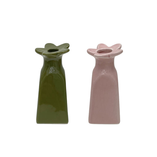 Vases soliflores en forme de fleurs colorées. 