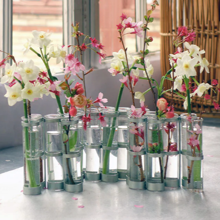 VASE TSE TSE AVEC DES TUBES EN VERRE