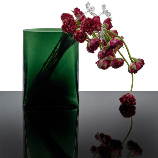 VASE EN VERRE VERT ET SOLIFLORE METAL SERAX