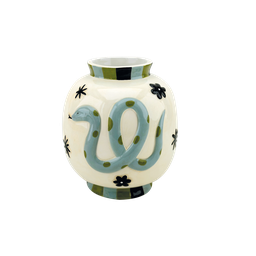 VASE MOTIF SERPENT BLEU ET VERT - LA PETITE BOITE JAUNE