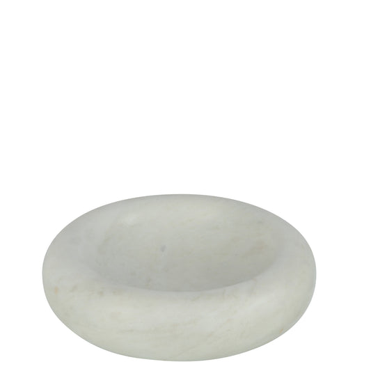 Grand vide-poche décoratif en marbre blanc. 