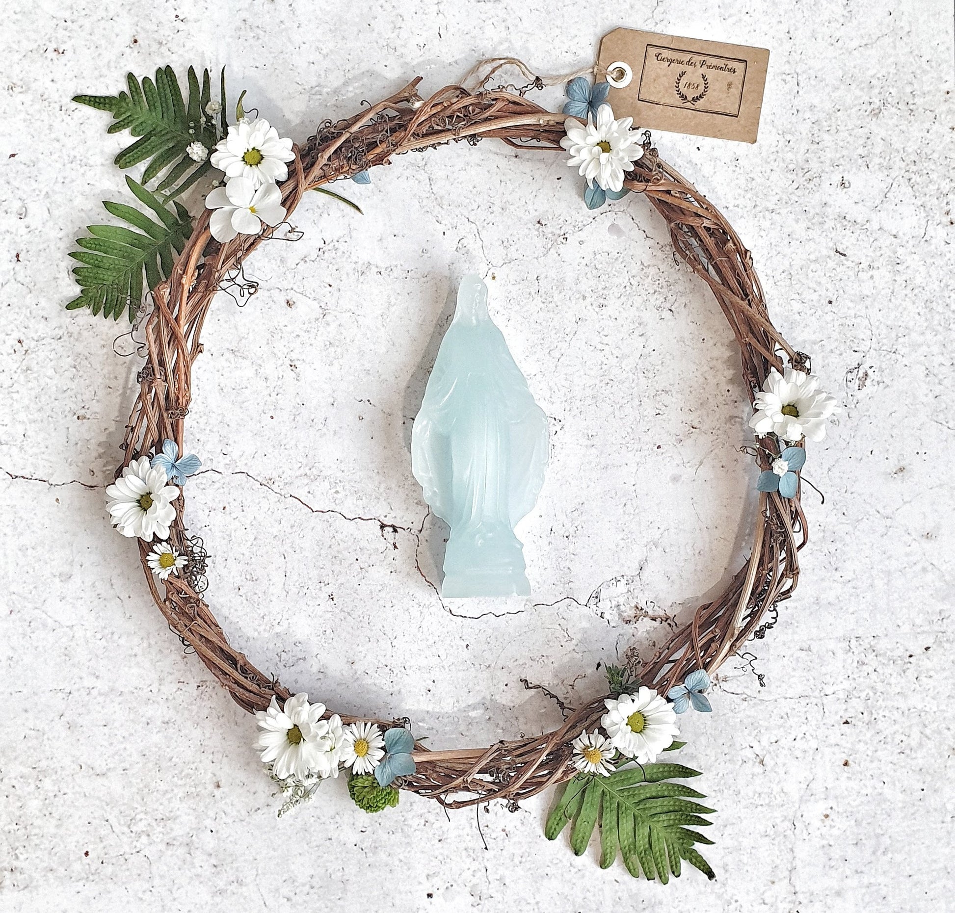 VIERGE MIRACULEUSE BLEU CIERGERIE DES PREMONTRES - LA PETITE BOITE JAUNE