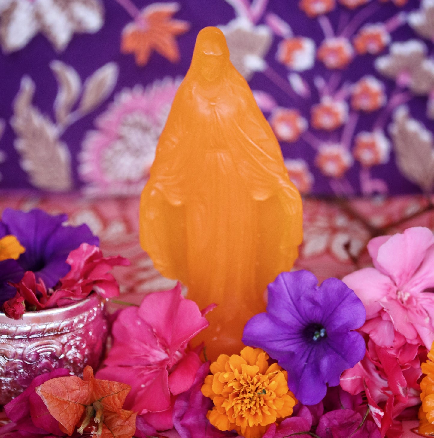 VIERGE MIRACULEUSE BLEU CIERGERIE DES PREMONTRES ORANGE - LA PETITE BOITE JAUNE