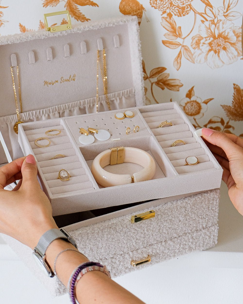 Boite à bijoux pour la maison ou le voyage : la super grande avec tiroir