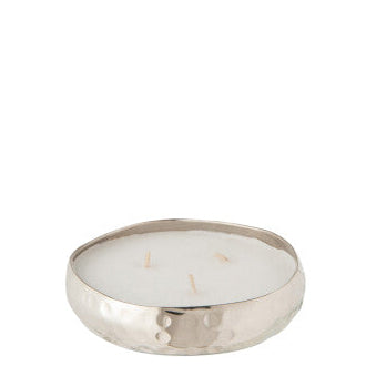 bougie parfumee metal argent