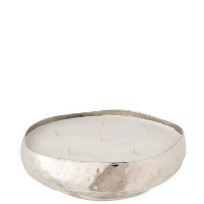 bougie parfumee metal argent medium