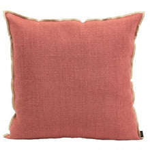 Charger l&#39;image dans la galerie, Coussin Haomy en lin lavé uni avec surpiqûre modèle CHENNAI 45 x 45 cm
