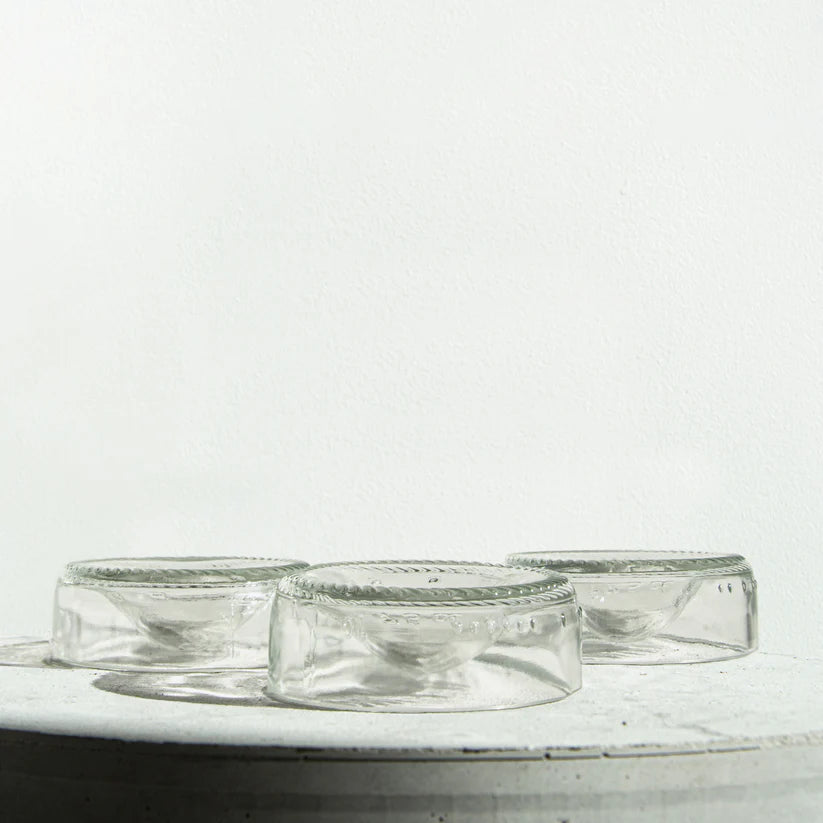 Lot de 3 coquetiers transparents Q de bouteilles 