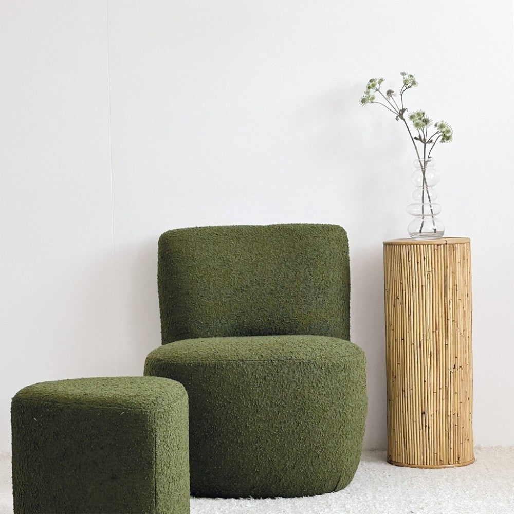 fauteuil-en-bouclette- kaki - LA PETITE BOITE JAUNE