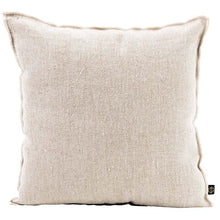 Charger l&#39;image dans la galerie, Coussin Haomy en lin lavé uni avec surpiqûre modèle CHENNAI 45 x 45 cm
