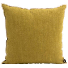 Charger l&#39;image dans la galerie, Coussin Haomy en lin lavé uni avec surpiqûre modèle CHENNAI 45 x 45 cm
