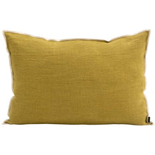 Charger l&#39;image dans la galerie, Coussin Haomy en lin lavé uni avec surpiqûre modèle CHENNAI 40 x 60 cm
