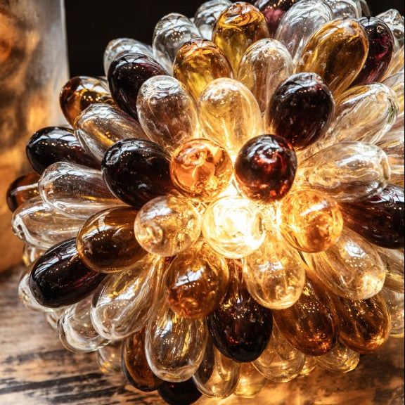 Lampe grappe en verre recyclé soufflé à la bouche - plusieurs coloris