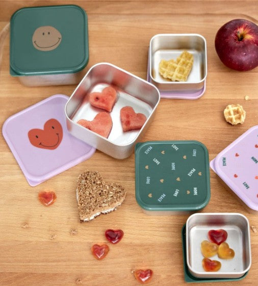 Set de 3 boites à goûter en inox pour enfants
