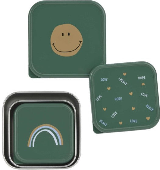Set de 3 boites à goûter en inox pour enfants