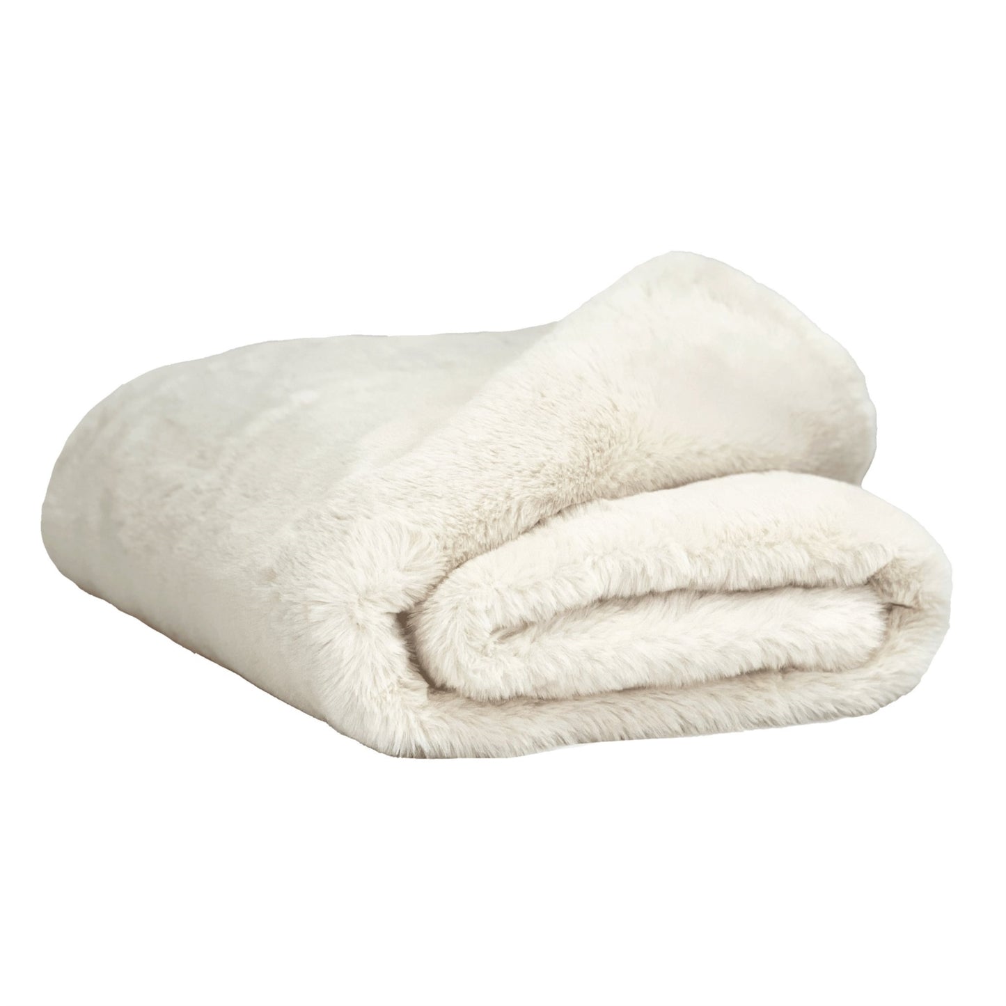 PLAID EN FAUSSE FOURRURE IVOIRE