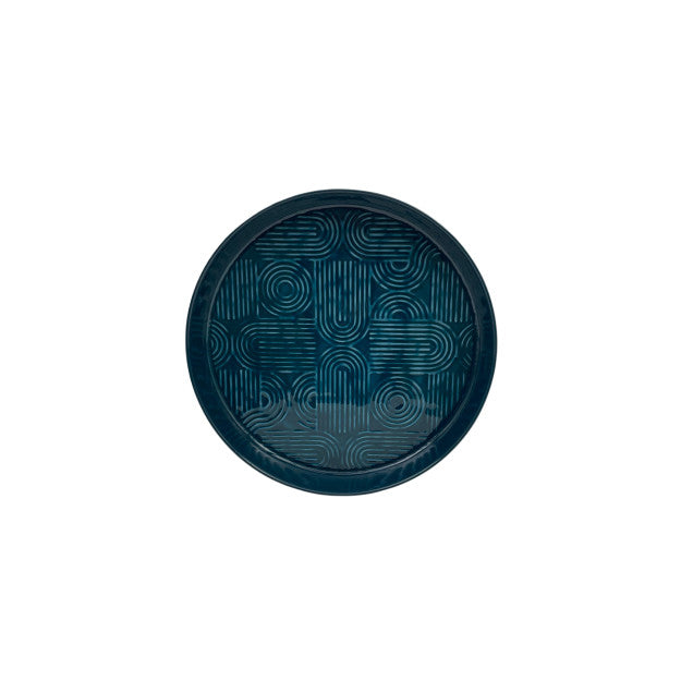 plateau-molitor_en métal à relief BLEU PETROLE - LA PETITE BOITE JAUNE