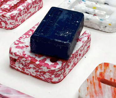porte savon rouge