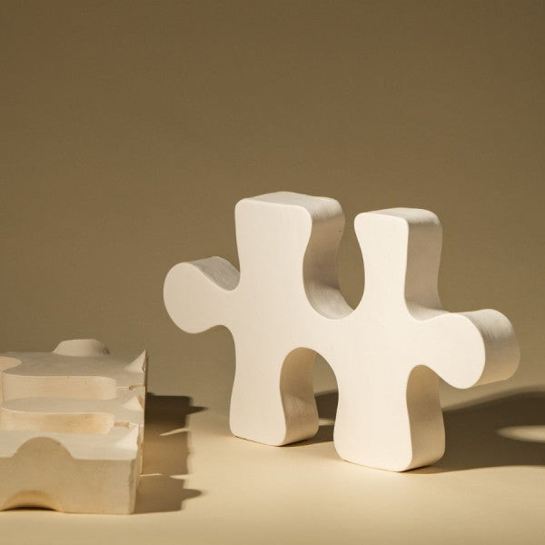 puzzle-ceramique A ACCROCHER OU POSER BLANC-MONOCHROMIC - LA PETITE BOITE JAUNE