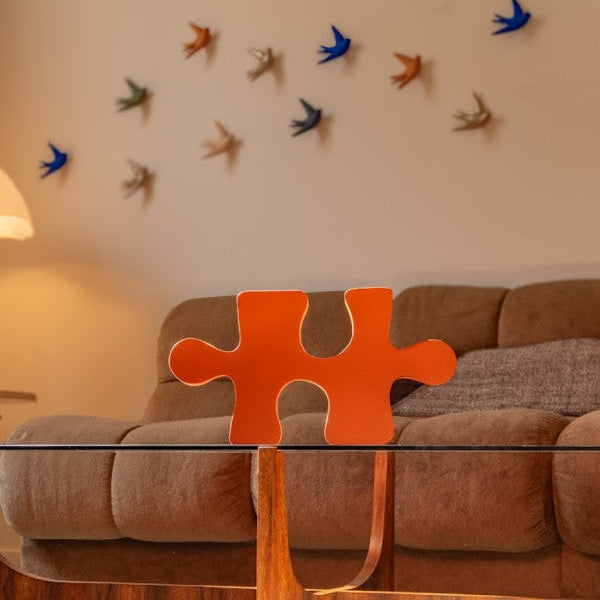 puzzle en ceramique à accrocher ou à poser ORANGE OURSIN  Monochromic - LA PETITE BOITE JAUNE