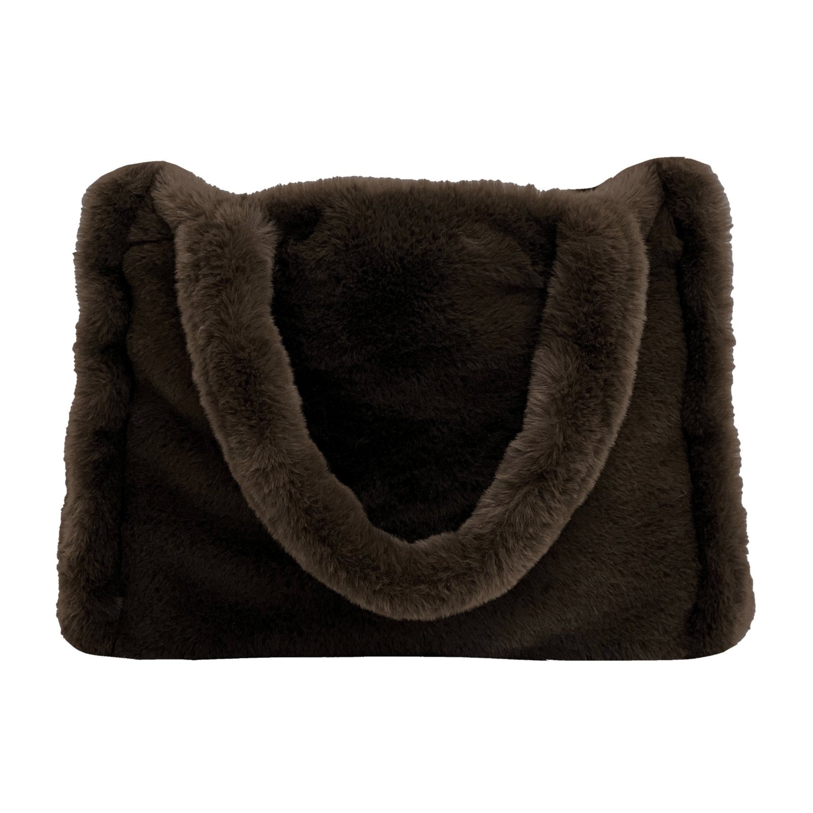 SAC CABAS EN FOURRURE MARRON