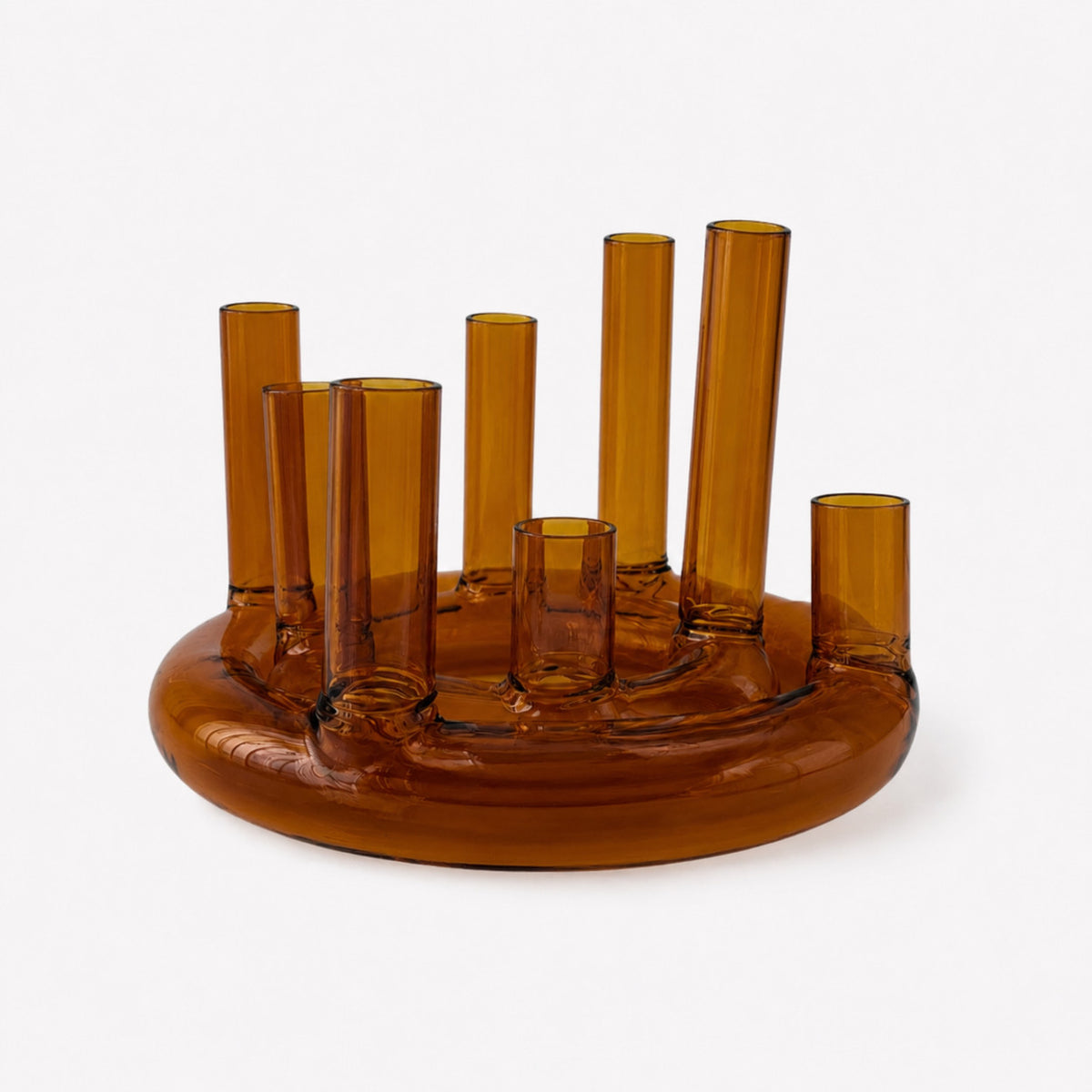 vase en 2 ensembles de soliflores en verre ambre - LA PETITE BOITE JAUNE