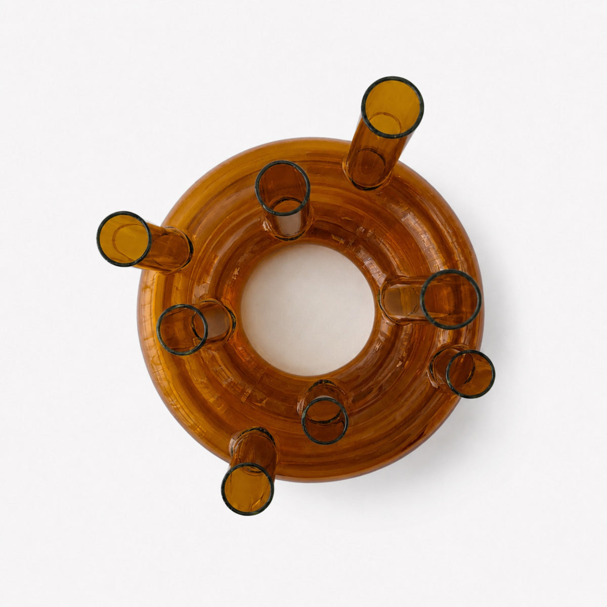 vase en 2 ensembles de soliflores en verre ambre - LA PETITE BOITE JAUNE
