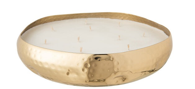 Bougie en métal martelé doré parfumée Ambre Taille L