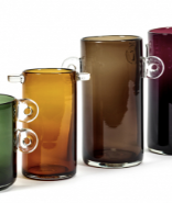 Charger l&#39;image dans la galerie, Vase en verre avec anse de M.Michielsen &quot;collection Wind &amp; Fire&quot; pour Serax
