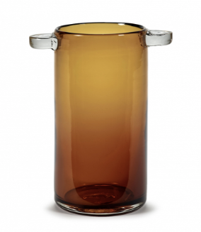Vase en verre avec anse de M.Michielsen 