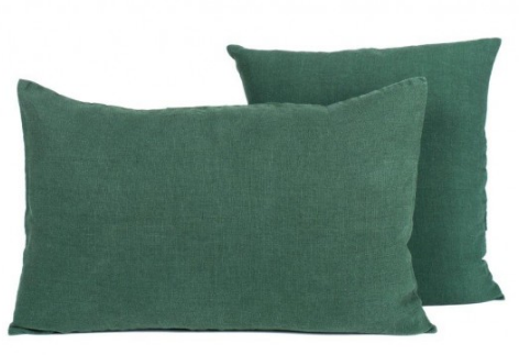 Coussin Haomy en lin lavé uni 40 x 60 cm