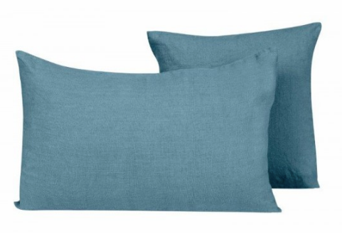 Coussin Haomy en lin lavé uni 45 x 45 cm