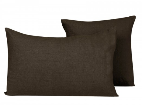 Coussin Haomy en lin lavé uni 45 x 45 cm