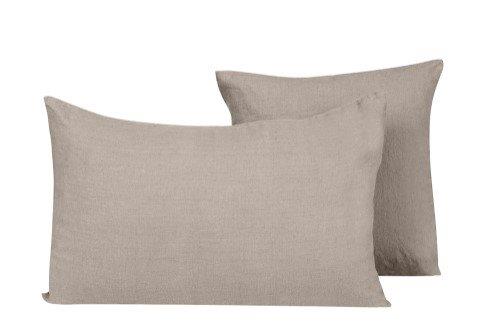 Coussin Haomy en lin lavé uni 45 x 45 cm