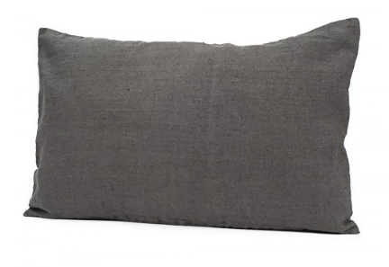 Coussin Haomy en lin lavé uni 45 x 45 cm