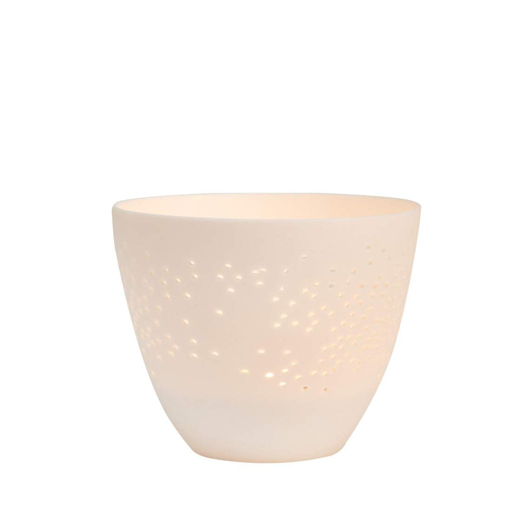 Photophore en porcelaine avec petits trous PM