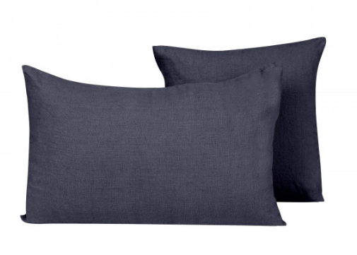 Coussin Haomy en lin lavé uni 40 x 60 cm