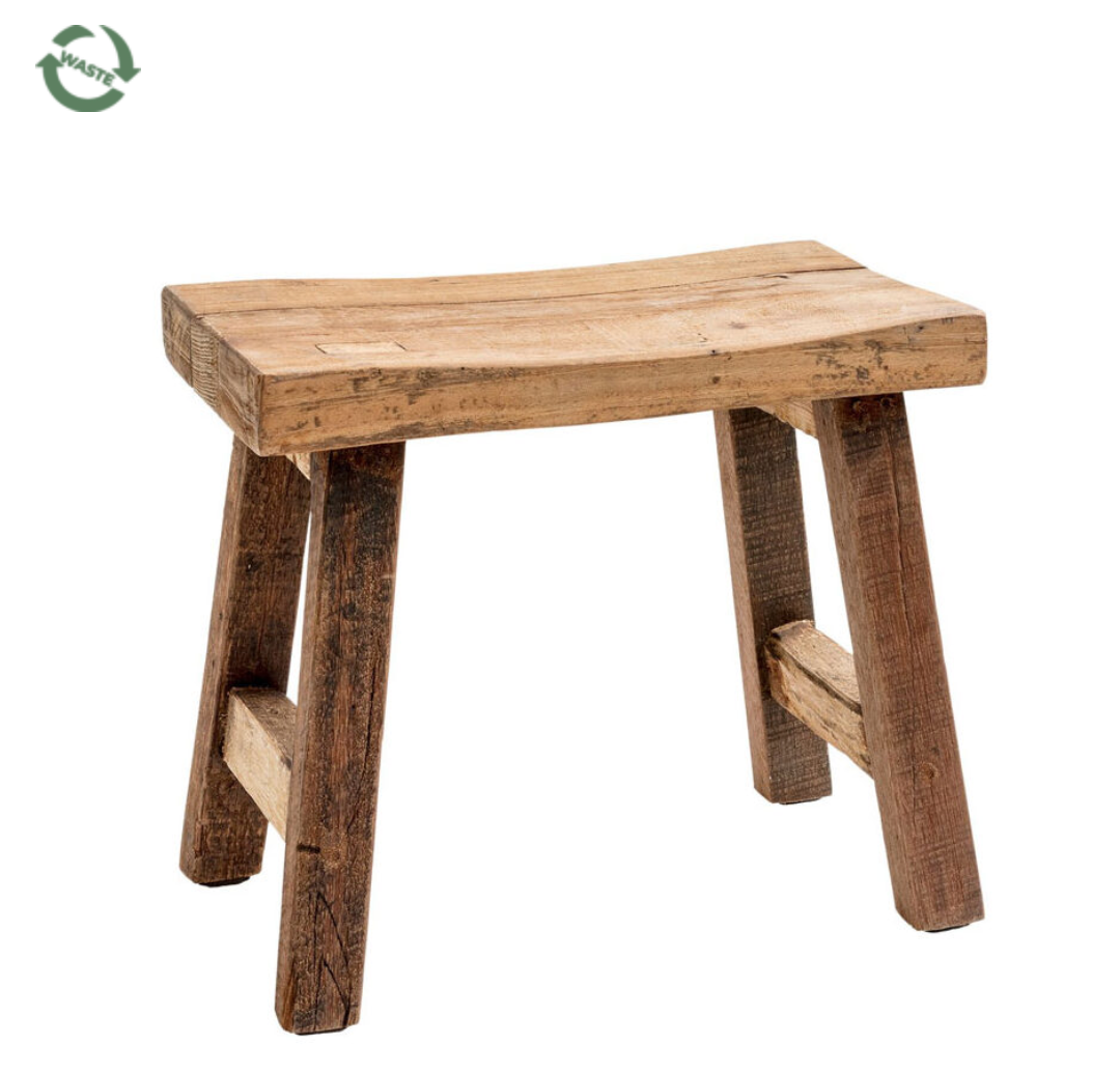 Banc en bois recyclé 100% naturel en vente chez la petite boite jaune boutique de décoration à la madeleine lille 