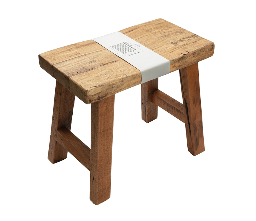 Banc en bois recyclé 100% naturel en vente chez la petite boite jaune boutique de décoration à la madeleine lille 