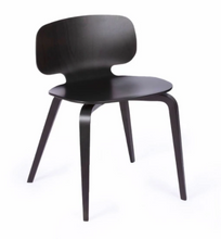 Charger l&#39;image dans la galerie, Chaise design en bois de hêtre coloris noir 100 % Française H10 avec dossier bas
