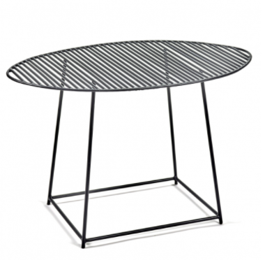 Table d'appoint ovale en métal noir de la série Flippo Antonino Sciortino pour Serax