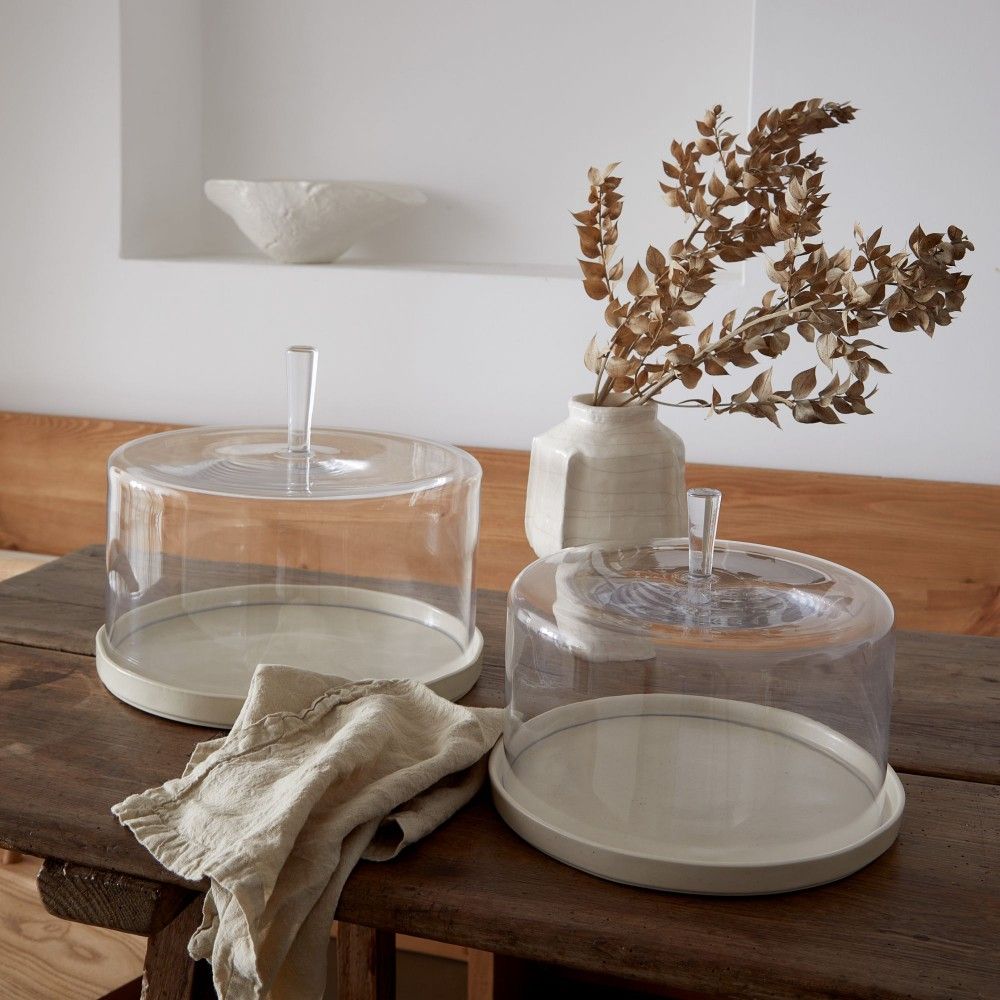 Cloche en verre pour fromage, pâtisseries, fruits
