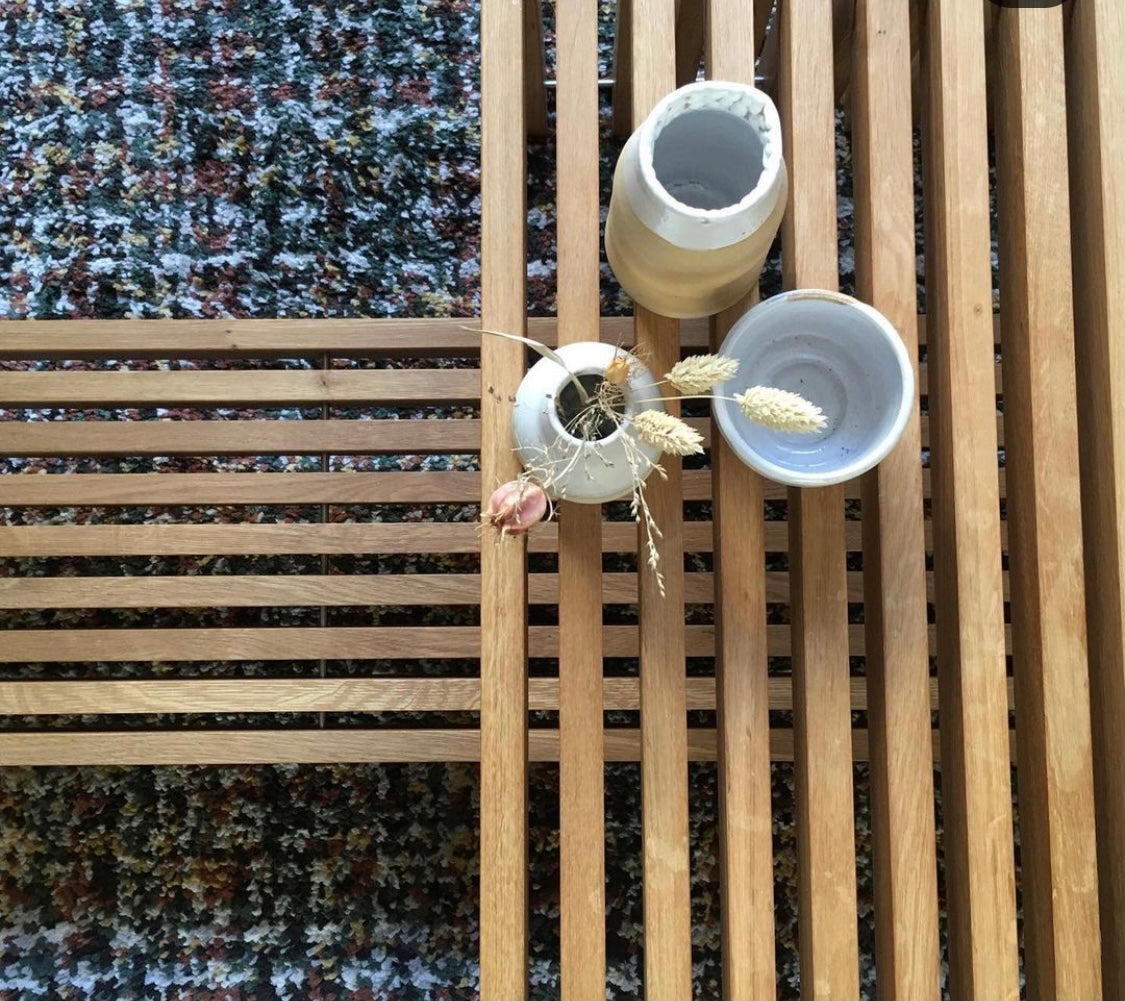Banc ou tabouret ou table basse en chêne huilé design